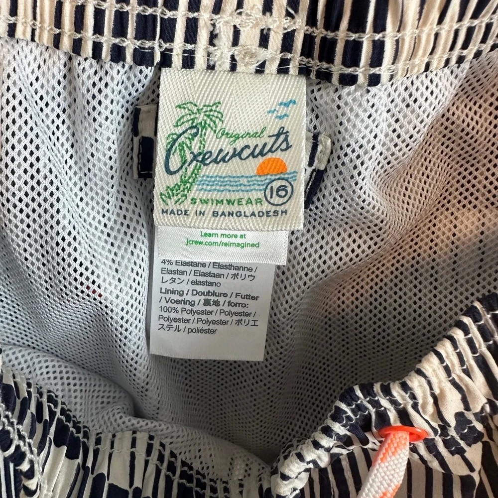 Crew cuts by J. Crew Navy and White Striped Board Shorts - Picture 6 of 6